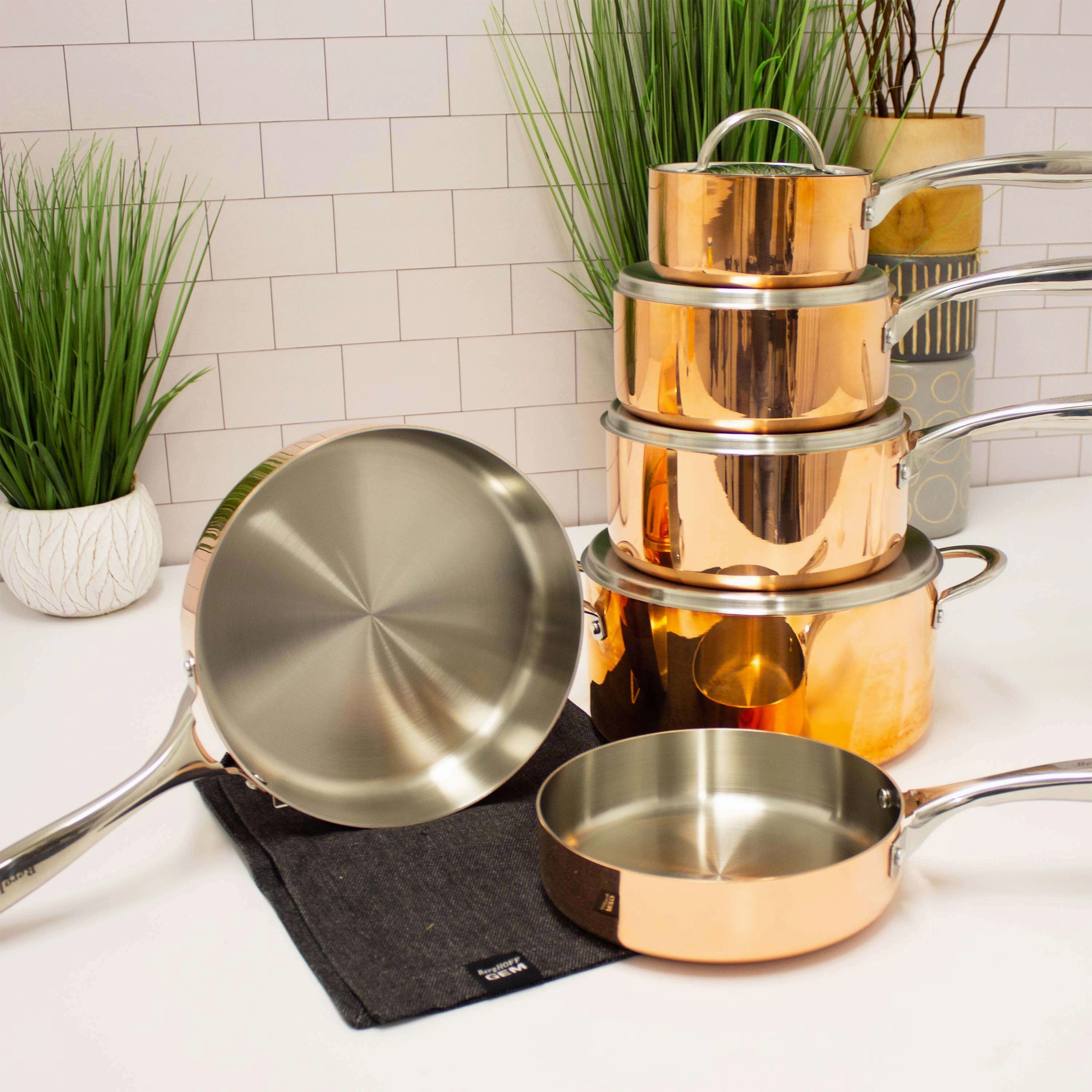 BergHOFF Vintage Tri-Ply Copper 9.5" Deep Skillet, Polished
