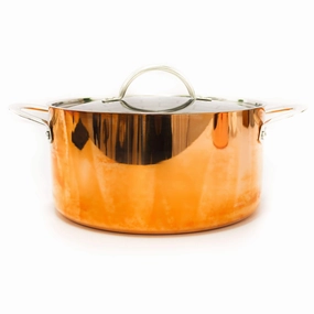 BergHOFF Vintage Tri-Ply Copper 9.5" Stockpot 5.75qt. with Lid, Polished cookware set,cooking pots,kitchen cookware