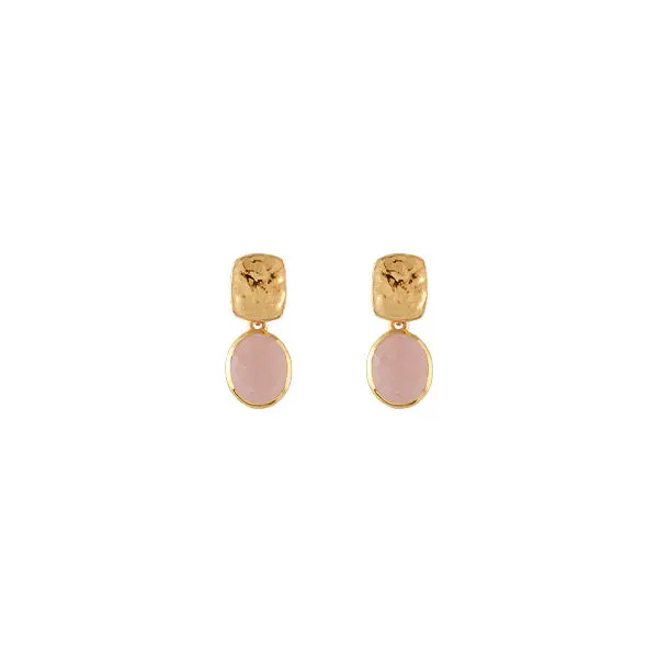 Bianc Olive Earrings Rose Quartz Shoes_Bianc-Jewellery