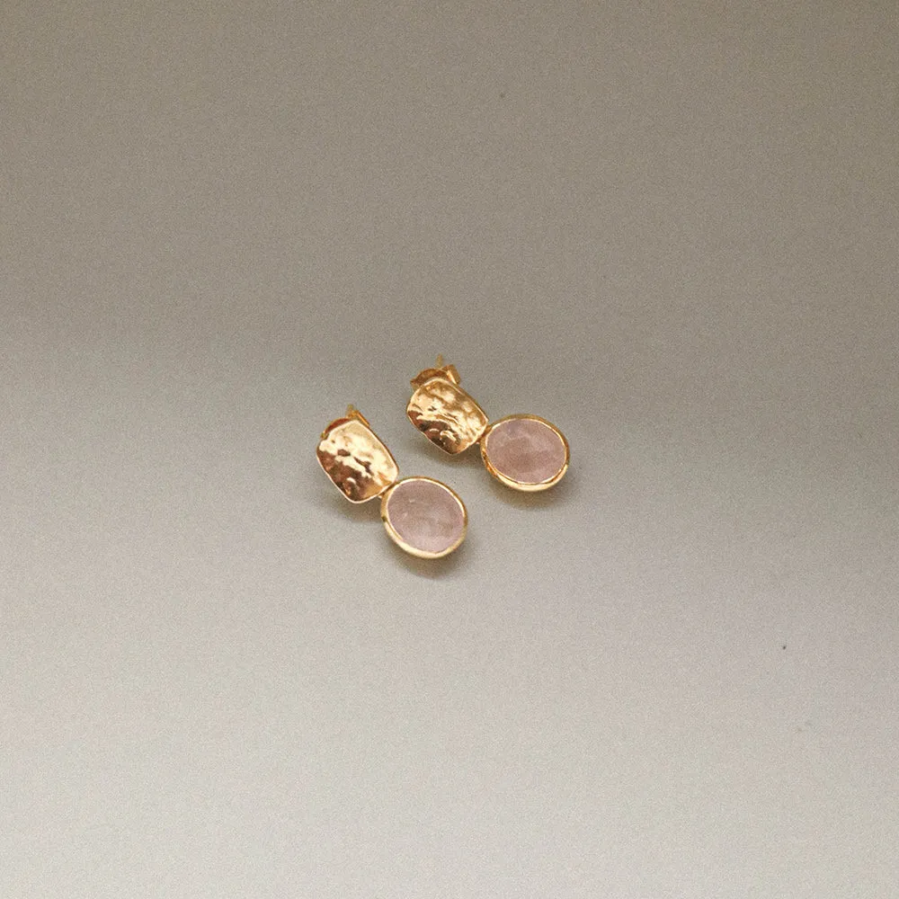 Bianc Olive Earrings Rose Quartz Shoes_Bianc-Jewellery