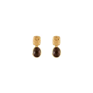 Bianc Olive Earrings Smokey Quartz Shoes_Bianc-Jewellery