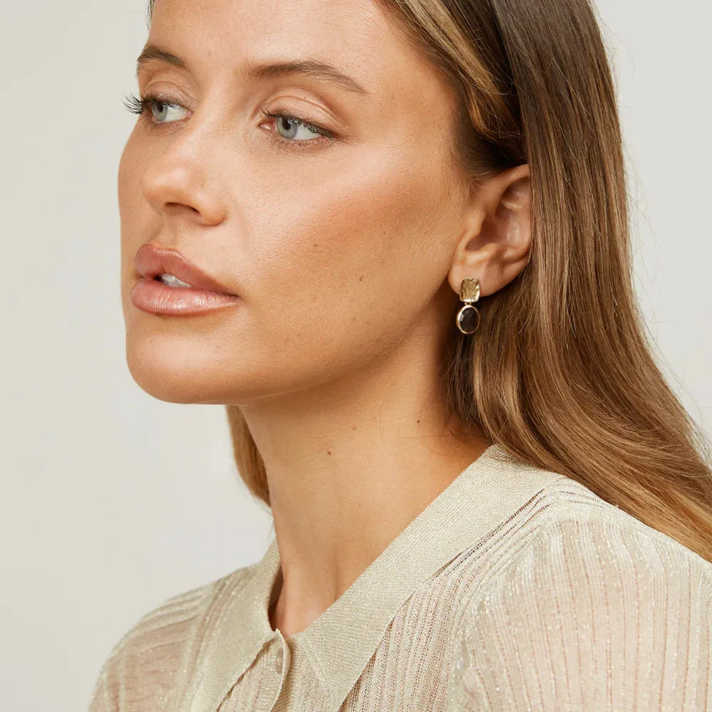 Bianc Olive Earrings Smokey Quartz Shoes_Bianc-Jewellery