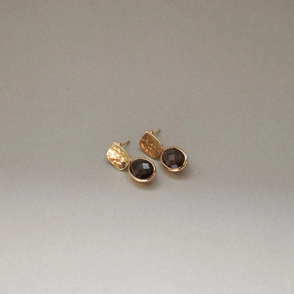 Bianc Olive Earrings Smokey Quartz Shoes_Bianc-Jewellery