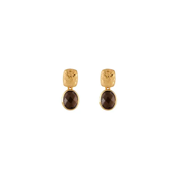 Bianc Olive Earrings Smokey Quartz Shoes_Bianc-Jewellery