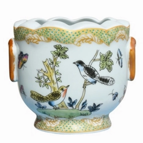 Bird and Flower Porcelain Cachepot vase,flower vase,home decoration