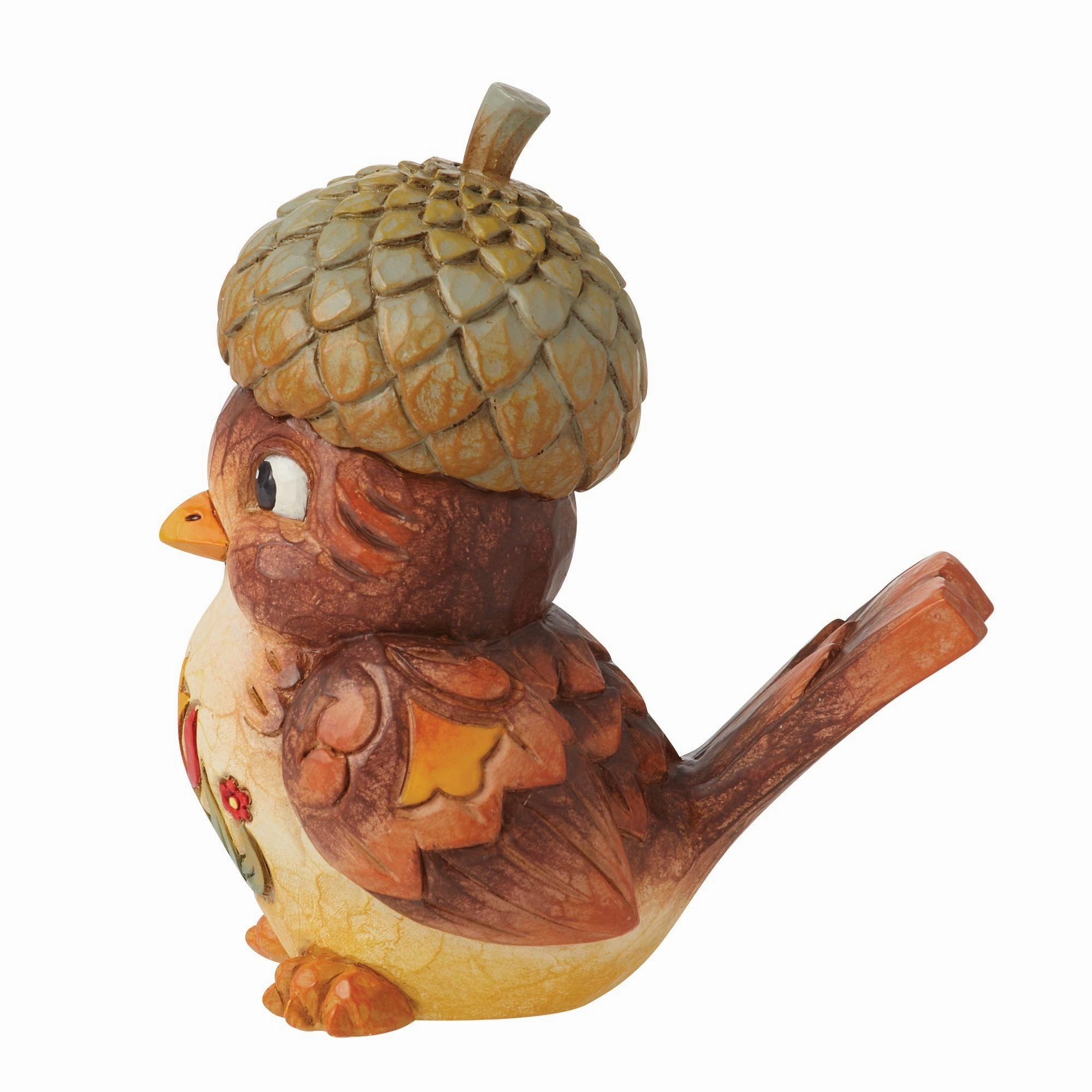 Bird with Acorn Hat Figurine