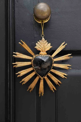 Black & Gold Sacred Heart Hanging Ornament area rugs,carpet,floor decoration