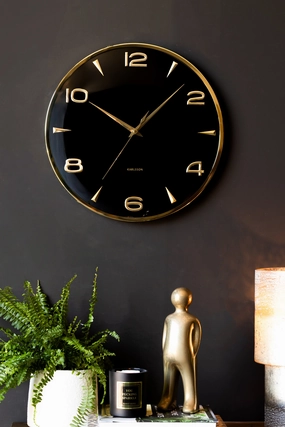Black & Gold Wall Clock area rugs,carpet,floor decoration