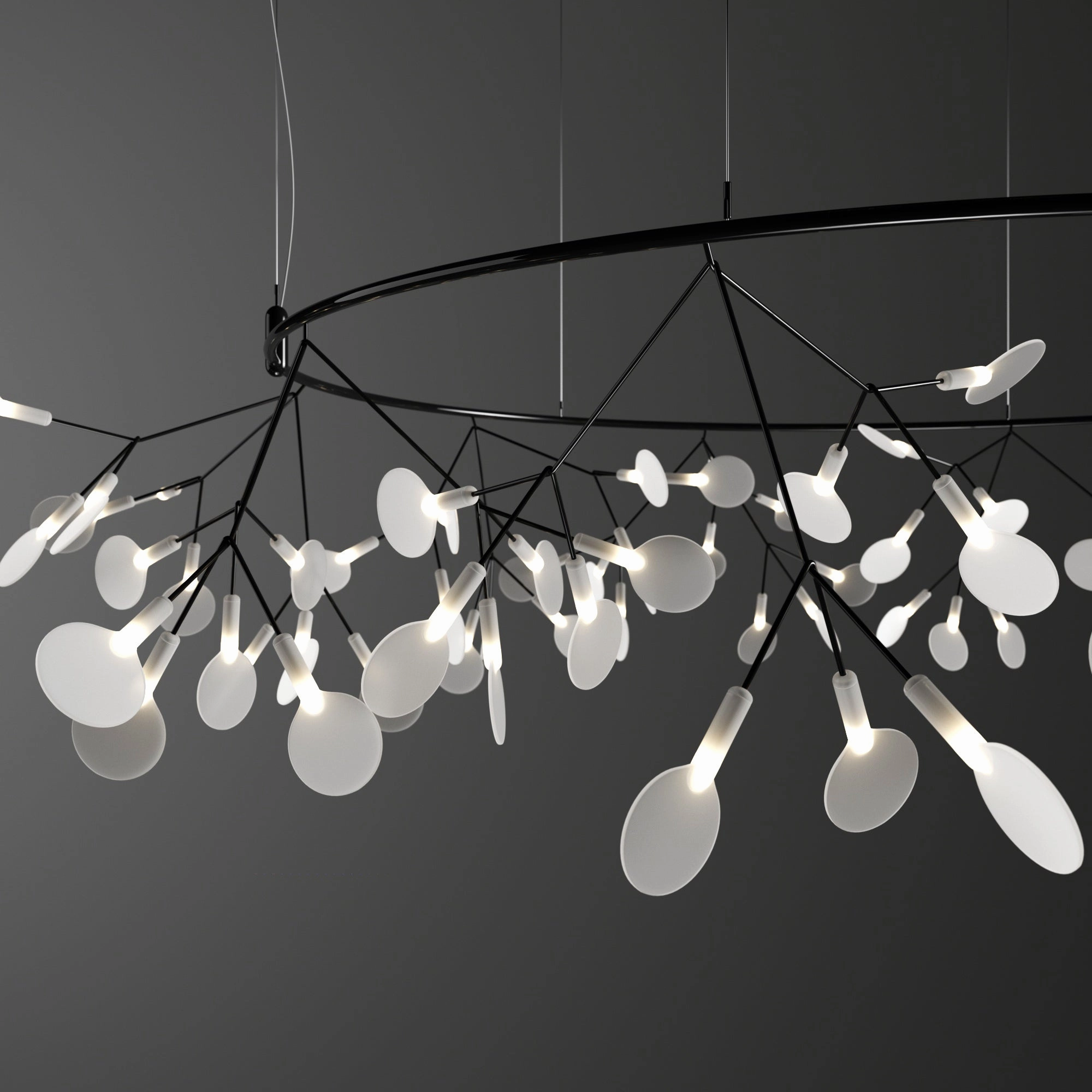 Black Big O Firefly LED Chandelier
