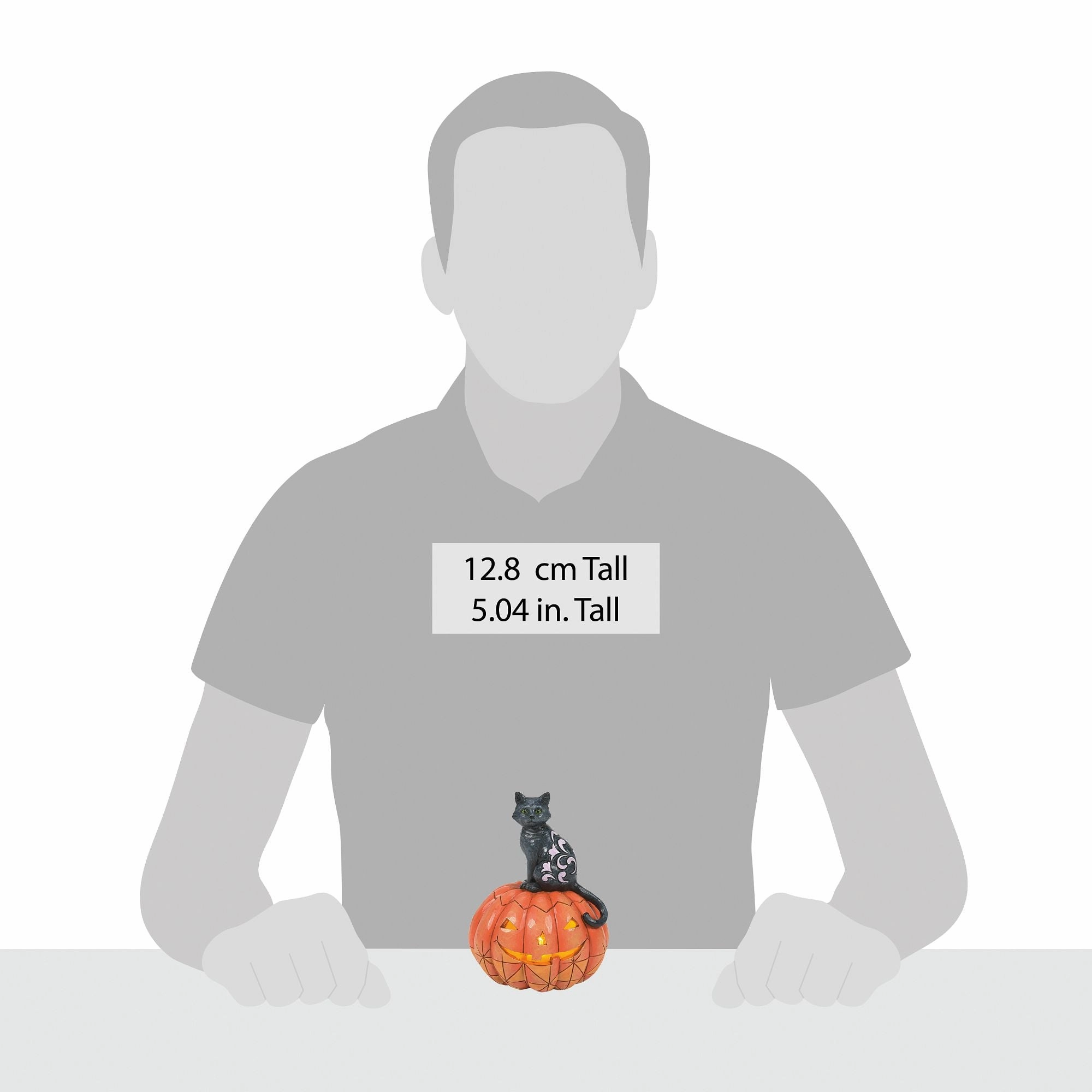Black Cat on Pumpkin LED Fig