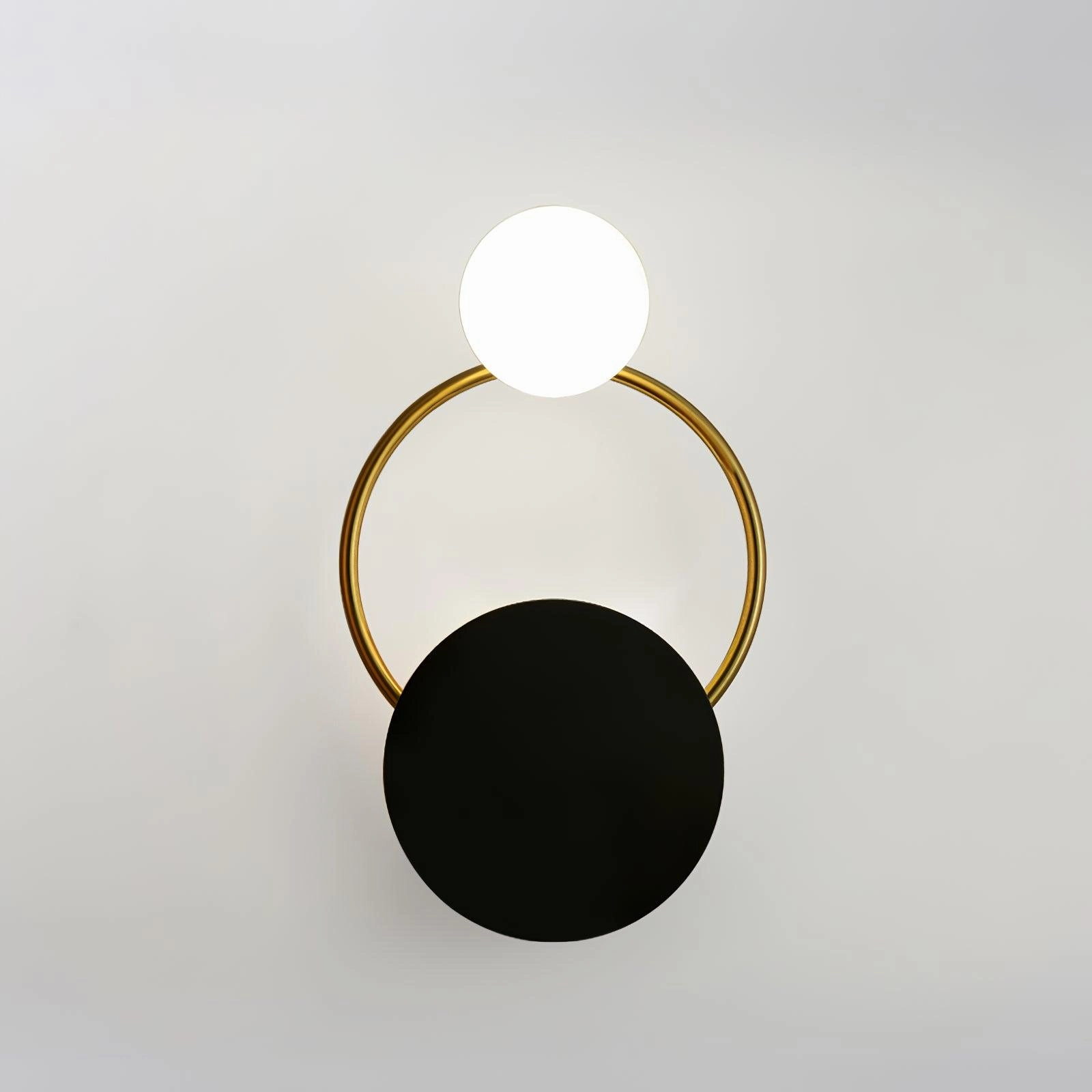 Black Circular Rings Wall Lamp