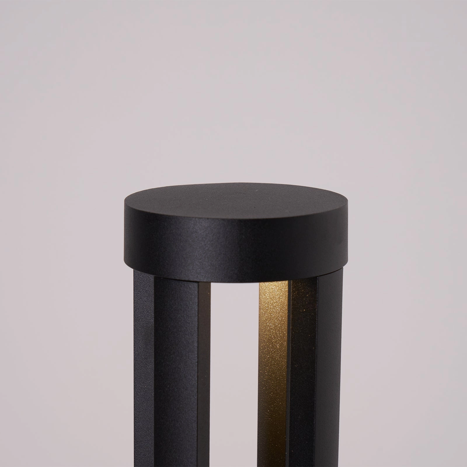 Black Cylindrical Solar Outdoor Post Light