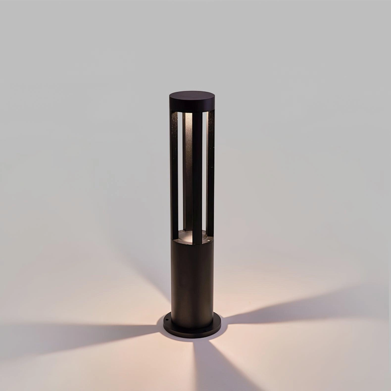 Black Cylindrical Solar Outdoor Post Light