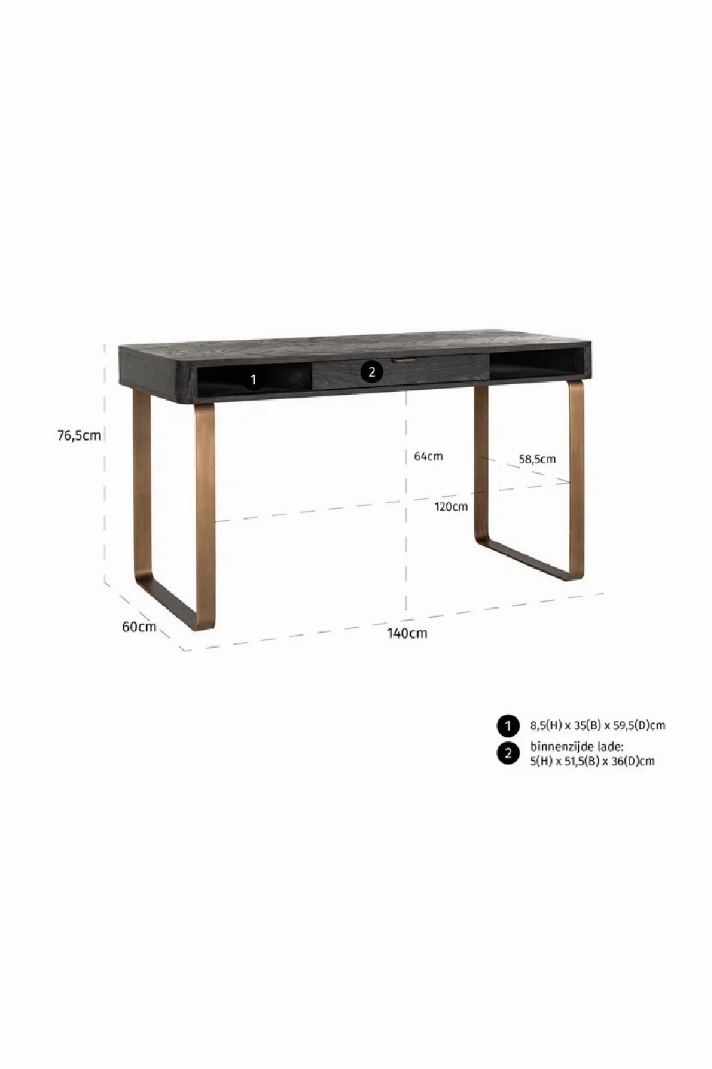 Black Modern Rustic Desk | OROA Blackbone