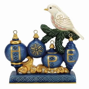 Blue & Gold Hope with Dove Fig figurines,decorative figurines,home accents