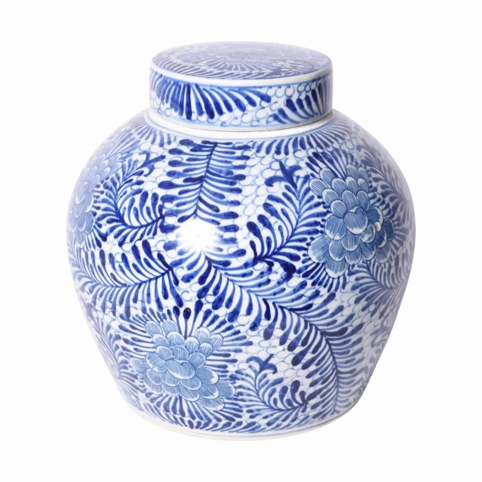 Blue And White Blooming Flowers Porcelain Ancestor Jar vase,flower vase,home decoration