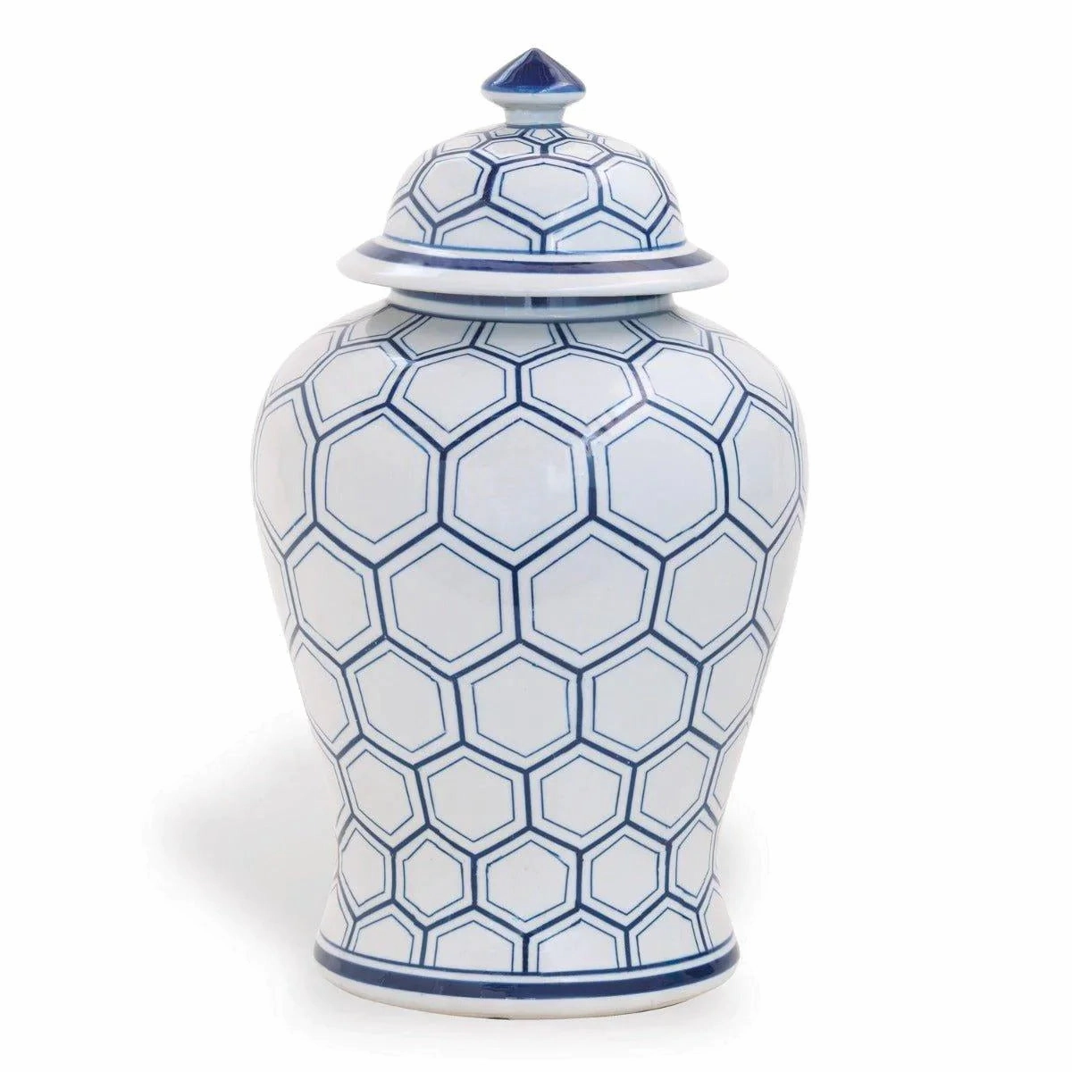 Blue and White Honeycomb Porcelain Temple Jar in with Lid vase,flower vase,home decoration