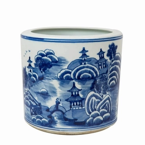 Blue and White Mountain Pagoda Orchid Porcelain Pot vase,flower vase,home decoration