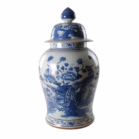 Blue and White Porcelain Birds and Flowers Ginger Jar vase,flower vase,home decoration