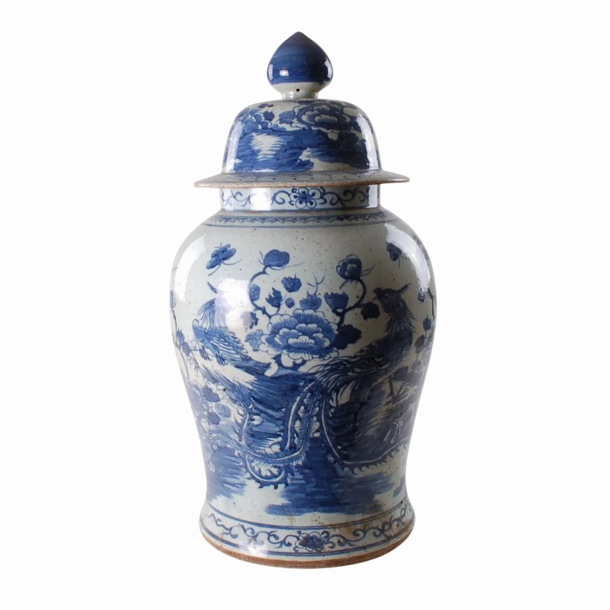 Blue and White Porcelain Birds and Flowers Ginger Jar vase,flower vase,home decoration