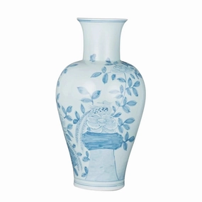 Blue And White Porcelain Fairy Vase Pheasant Flower Motif vase,flower vase,home decoration