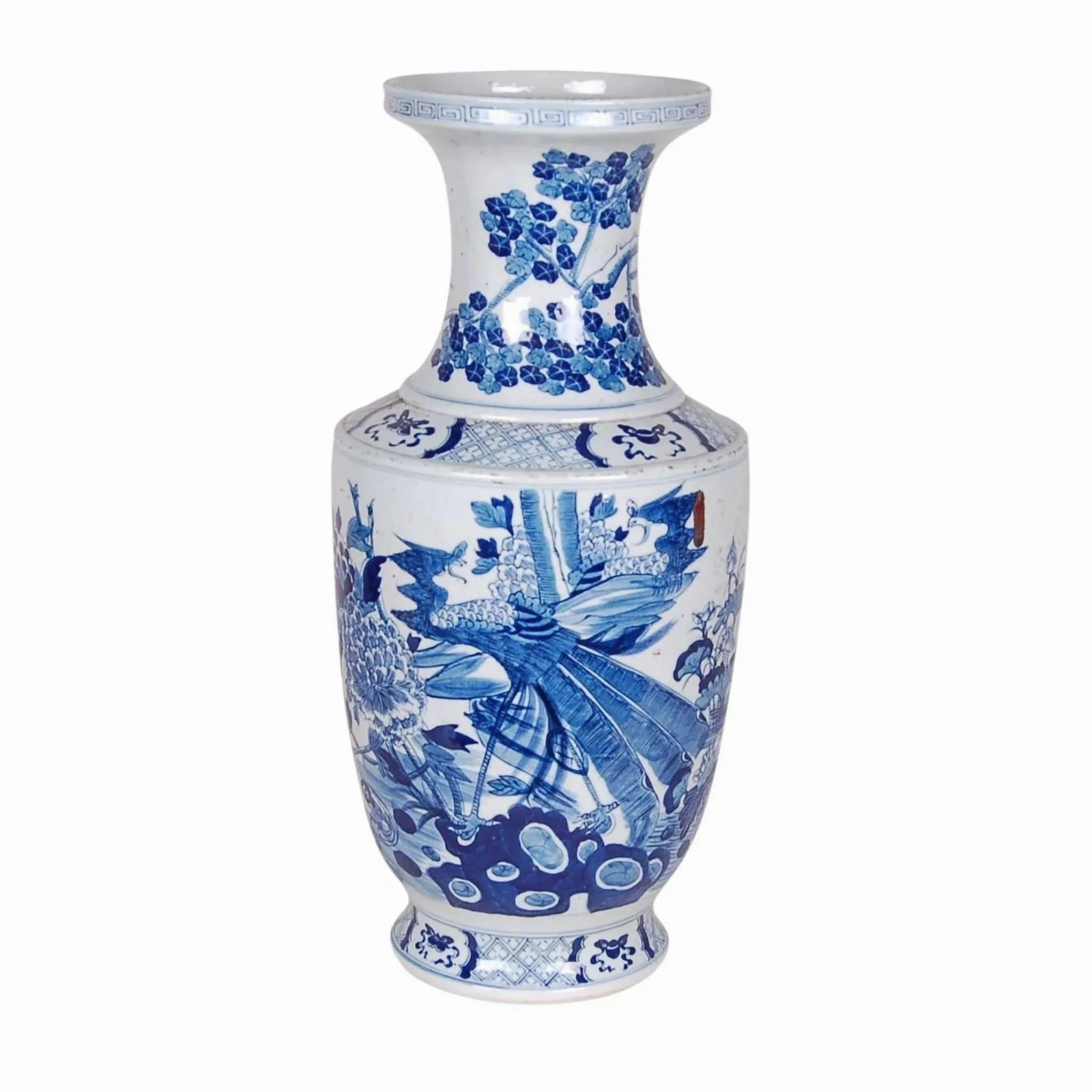 Blue and White Porcelain Peacock Vase vase,flower vase,home decoration