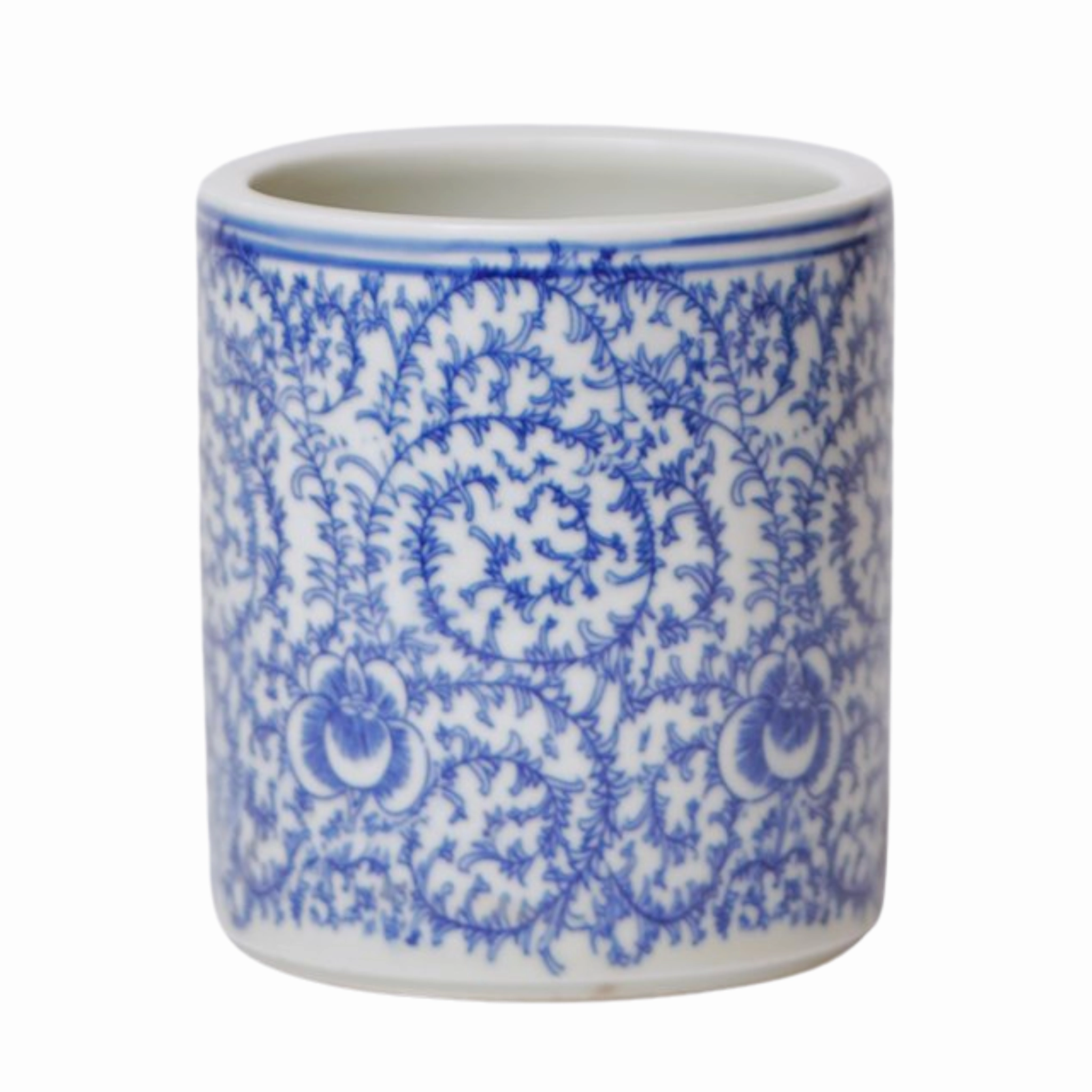 Blue and White Scrolling Peony Porcelain Cachepot vase,flower vase,home decoration