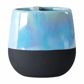 Blue Poppies Toothbrush Holder - 4.09" x 2.48" x 4.09" toothbrush holder,bathroom cup,bathroom organizer