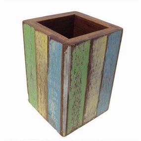 Boat Wood Toothbrush/ Pen Holder (Thailand) toothbrush holder,bathroom cup,bathroom organizer