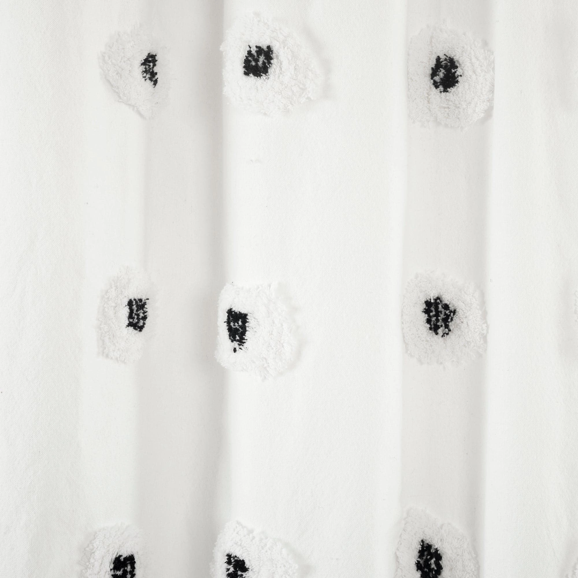 Boho Circle Tufted Yarn Dyed Recycled Cotton Blend Shower Curtain