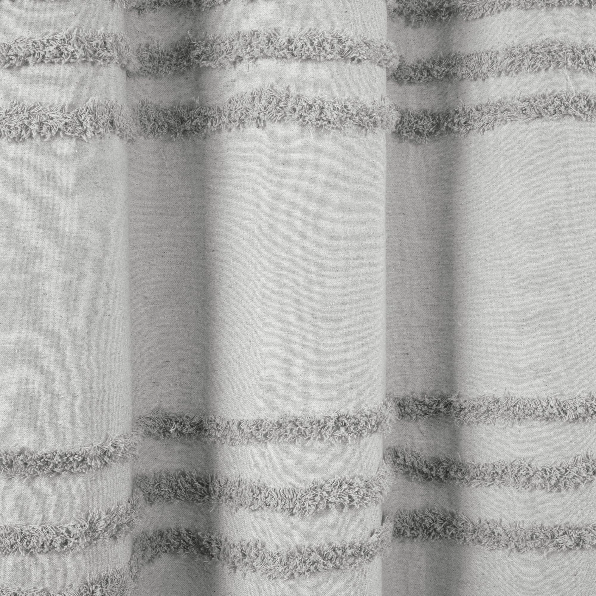 Boho Kendra Tufted Yarn Dyed Recycled Cotton Blend Shower Curtain