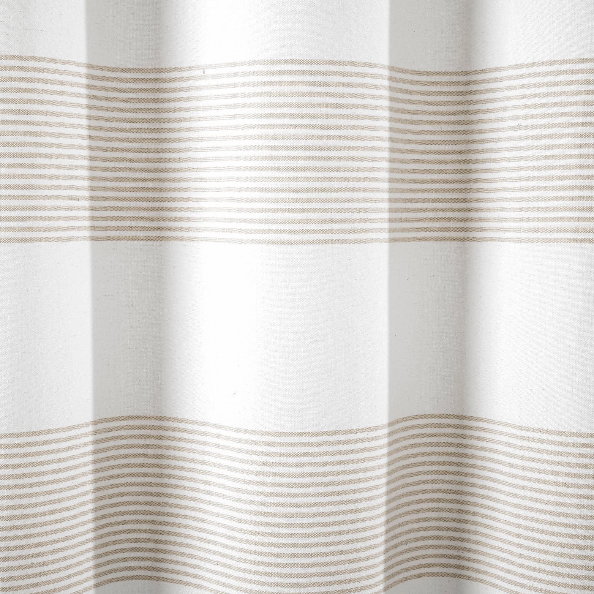 Boho Tassel Stripe Yarn Dyed Recycled Cotton Blend Shower Curtain