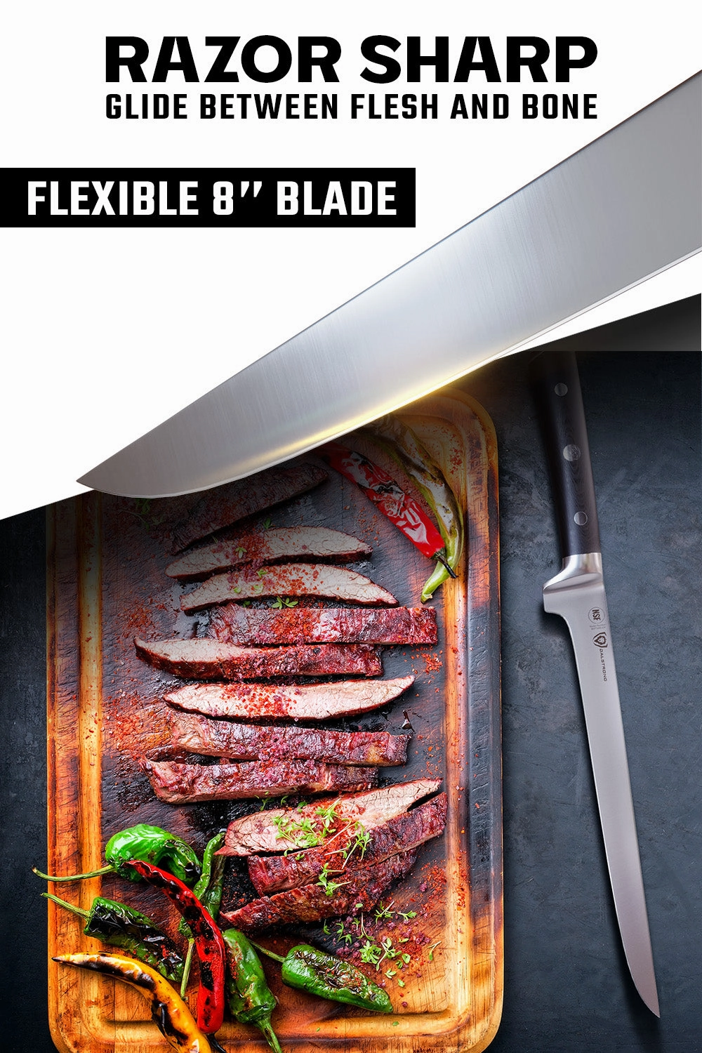 Boning Knife 8" | Gladiator Series | NSF Certified | Dalstrong 