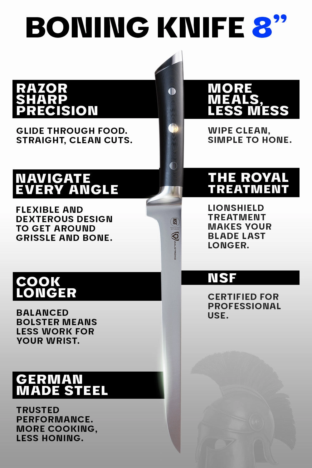 Boning Knife 8" | Gladiator Series | NSF Certified | Dalstrong 