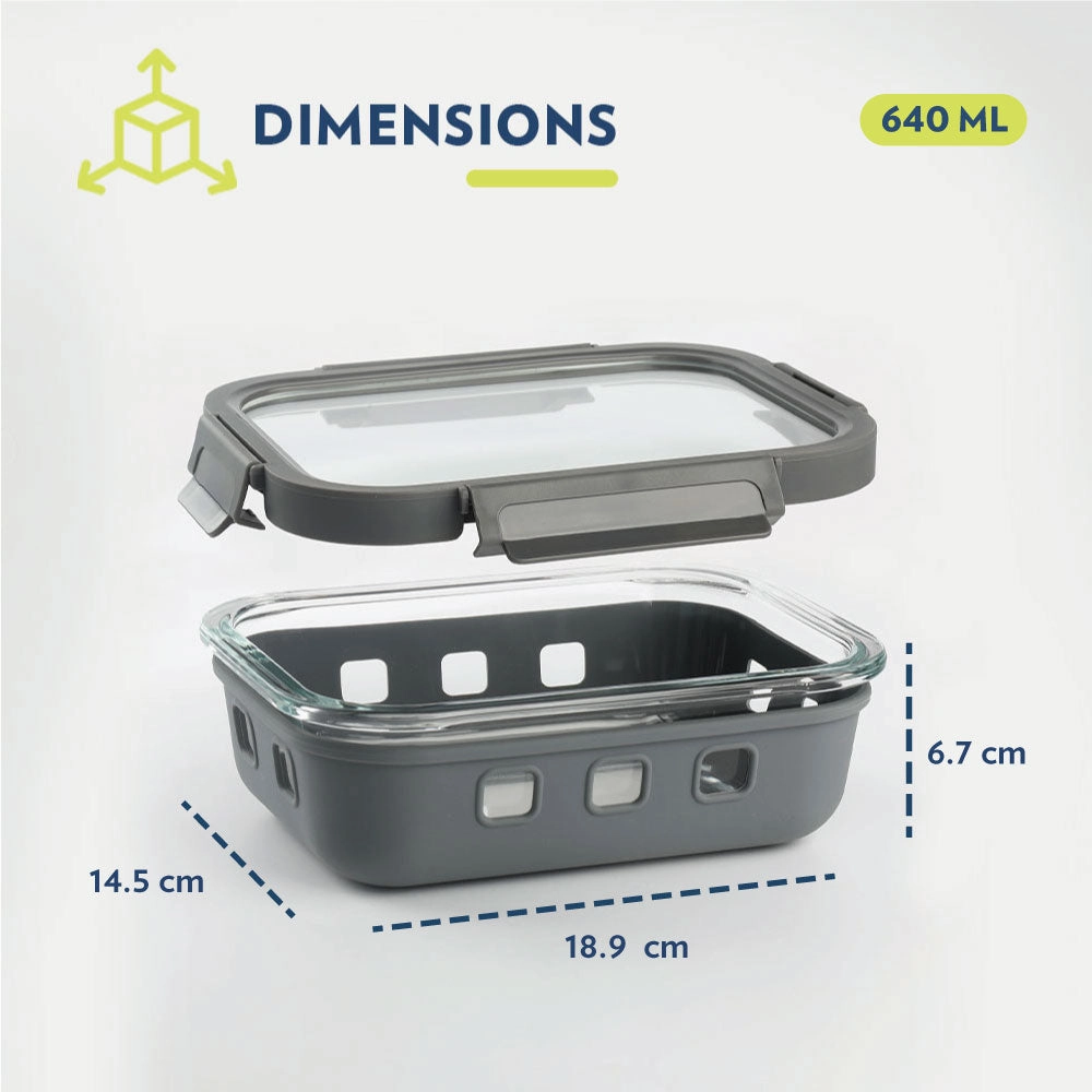 Borosil Klip n Store Plus Rectangular Glass Container