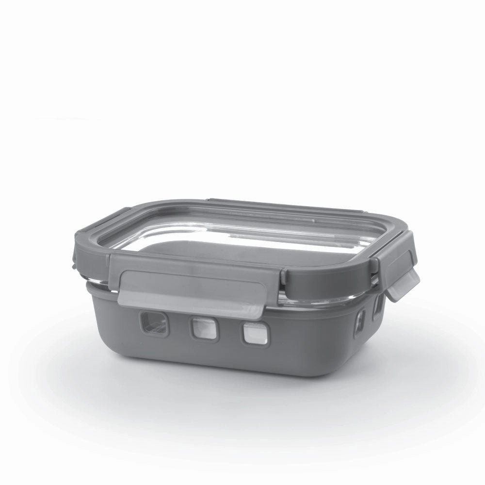 Borosil Klip n Store Plus Rectangular Glass Container, 640 ml