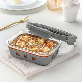 Borosil Klip n Store Plus Rectangular Glass Container, 640 ml food storage,storage containers,kitchen storage