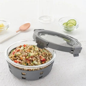 Borosil Klip n Store Plus Round Glass Container food storage,storage containers,kitchen storage