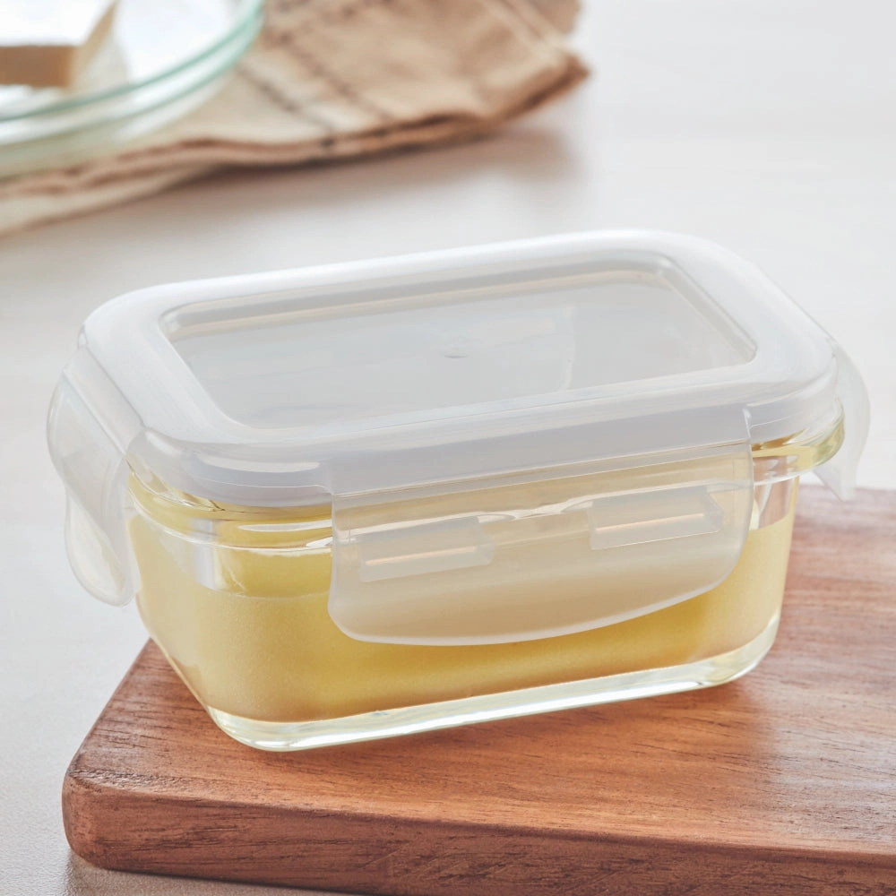 Borosil Klip n Store Rectangular Glass Container, 120 ml