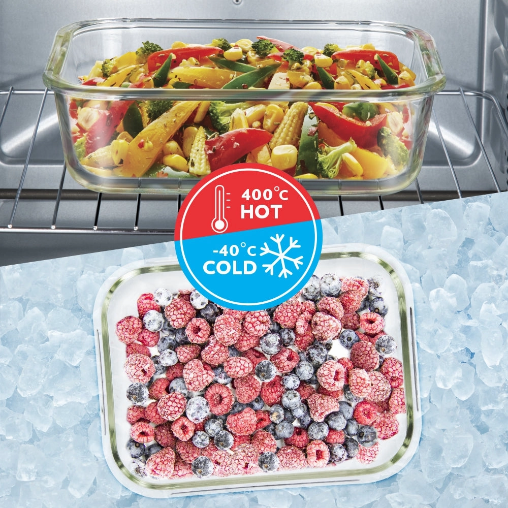 Borosil Klip n Store Rectangular Glass Container, 1.04 L