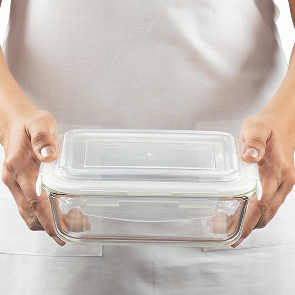 Borosil Klip n Store Rectangular Glass Container, 1.04 L