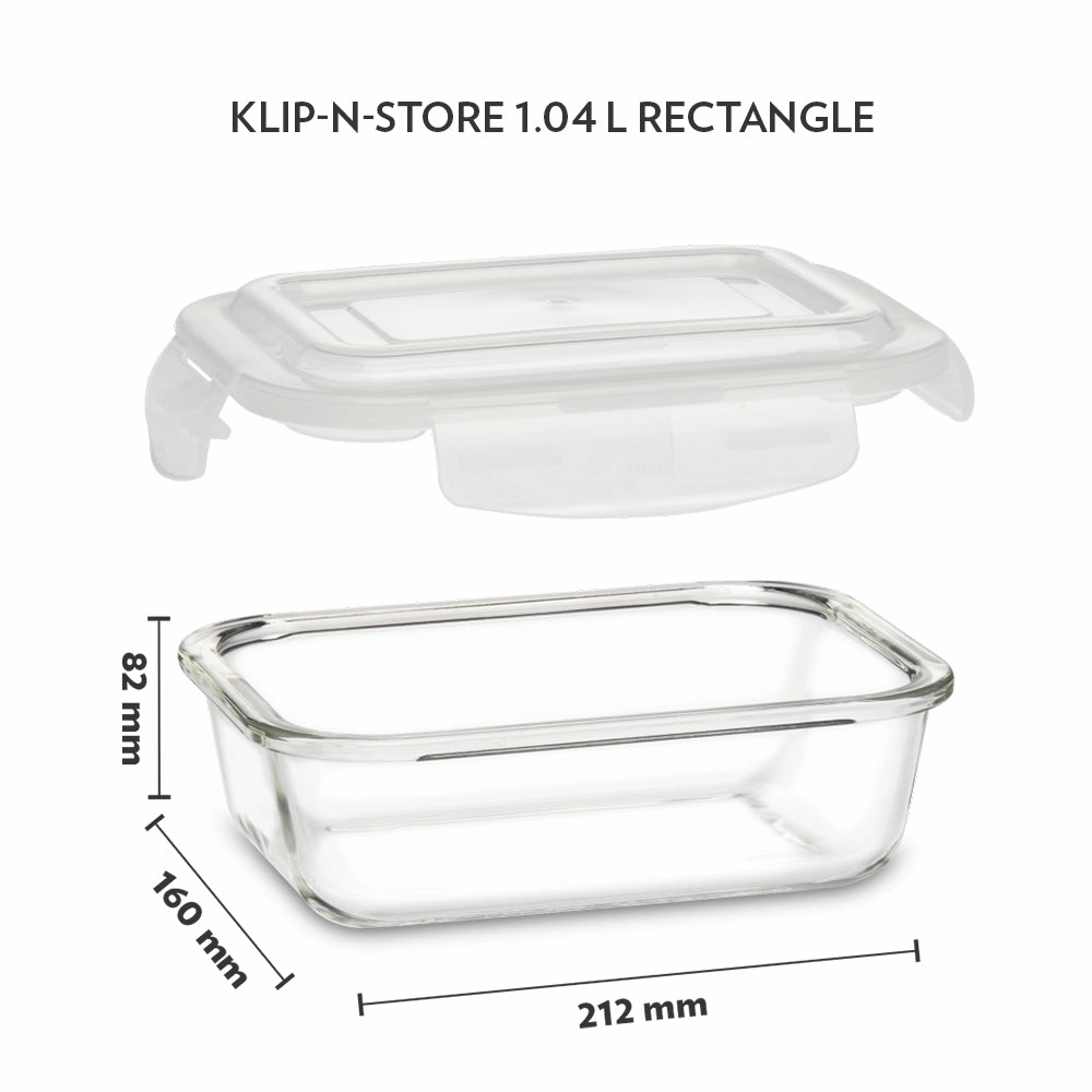 Borosil Klip n Store Rectangular Glass Container