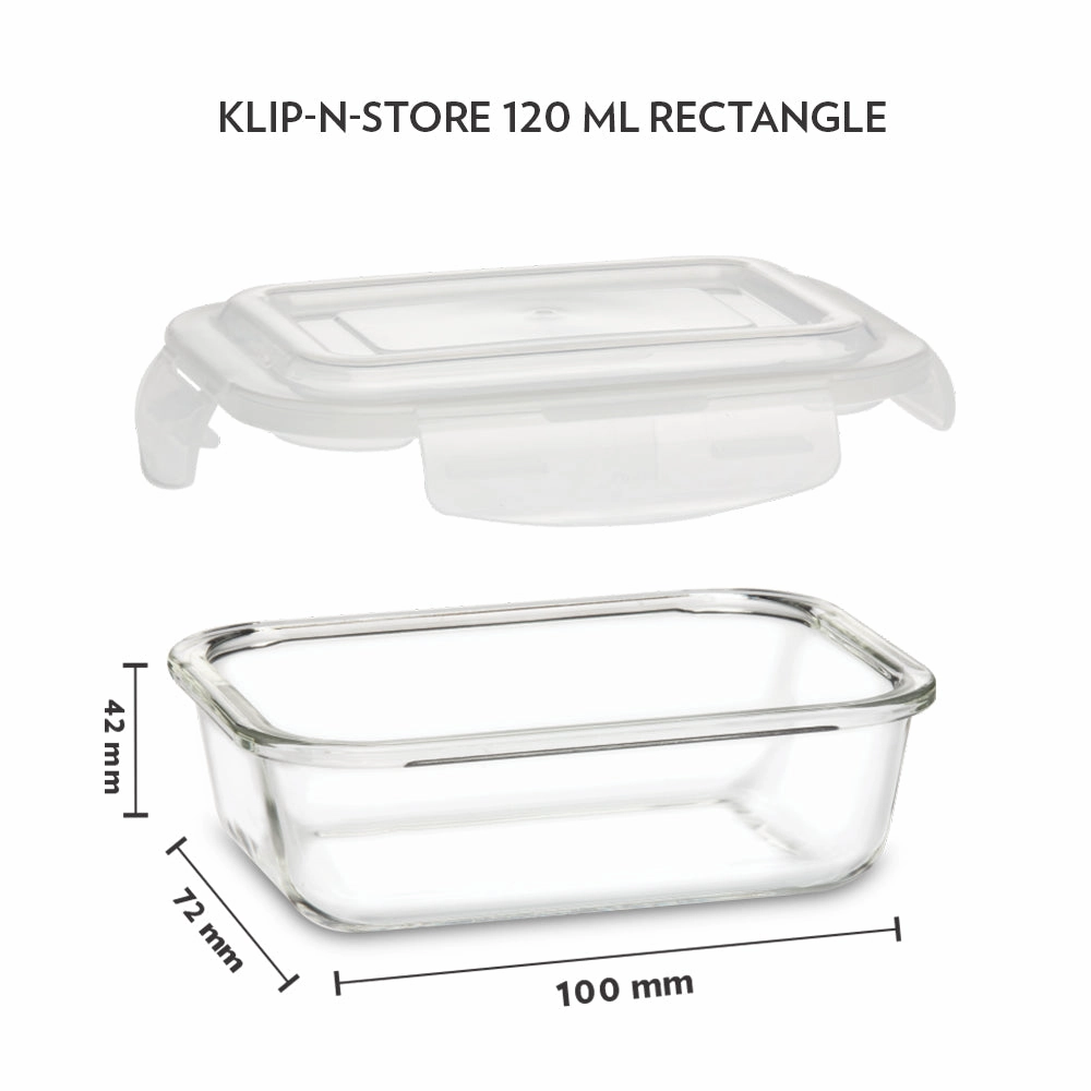 Borosil Klip n Store Rectangular Glass Container