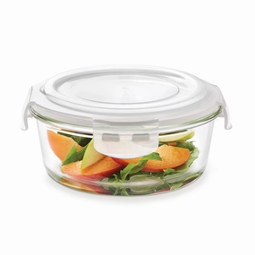 Borosil Klip n Store Round Glass Container, 400 ml food storage,storage containers,kitchen storage