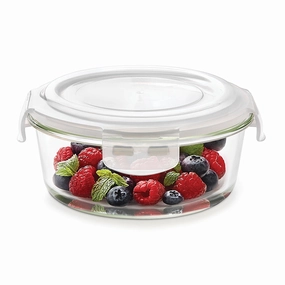 Borosil Klip n Store Round Glass Container, 620 ml food storage,storage containers,kitchen storage
