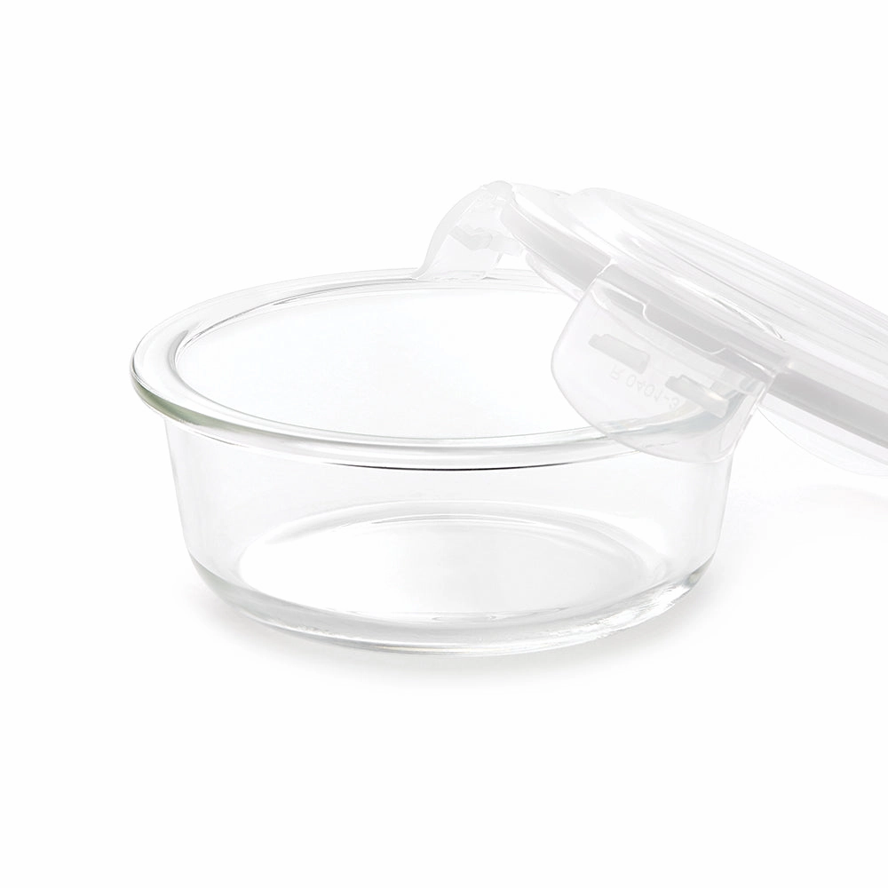 Borosil Klip n Store Round Set of 2 Glass Container, 400 ml x 2