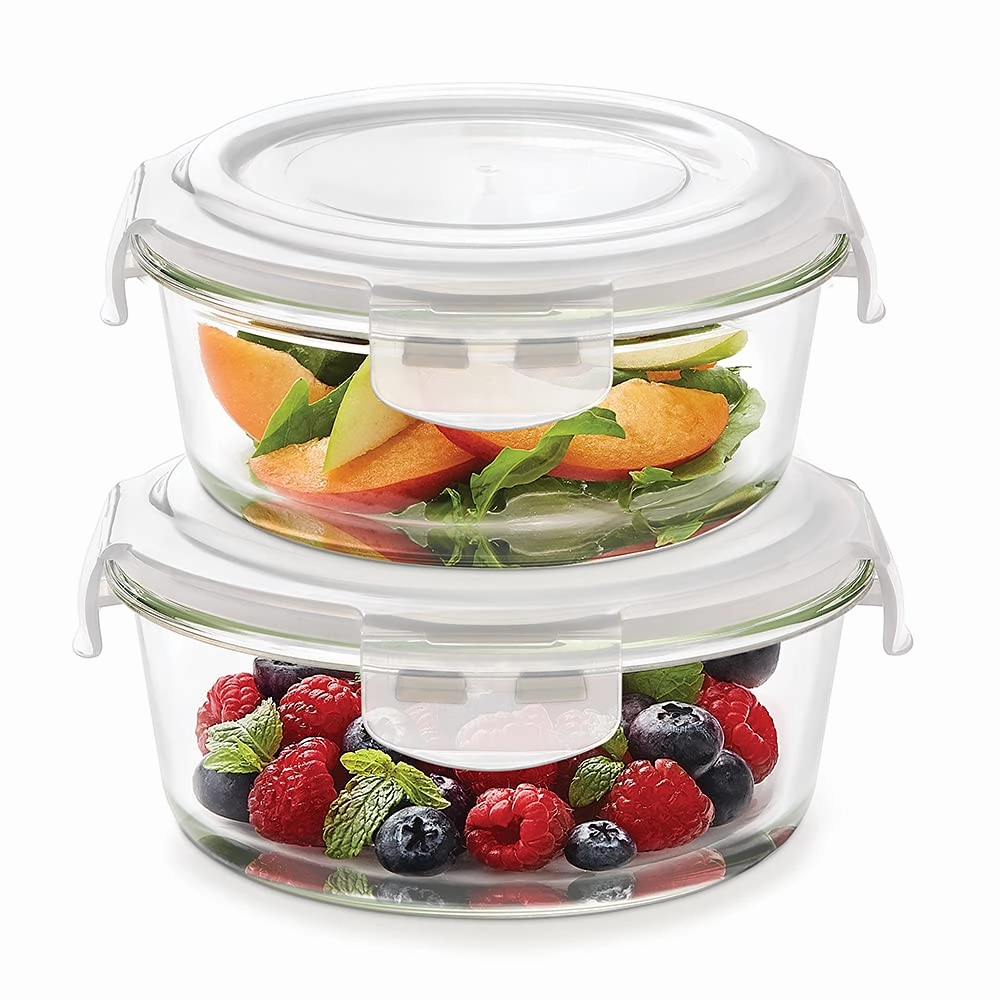 Borosil Klip n Store Round Set of 2 Glass Container food storage,storage containers,kitchen storage