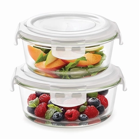 Borosil Klip n Store Round Set of 2 Glass Container food storage,storage containers,kitchen storage