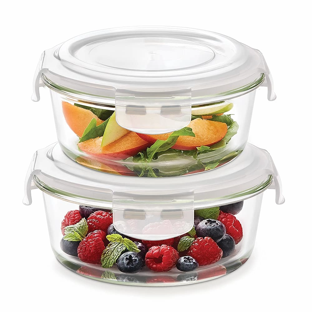Borosil Klip n Store Round Set of 2 Glass Container food storage,storage containers,kitchen storage