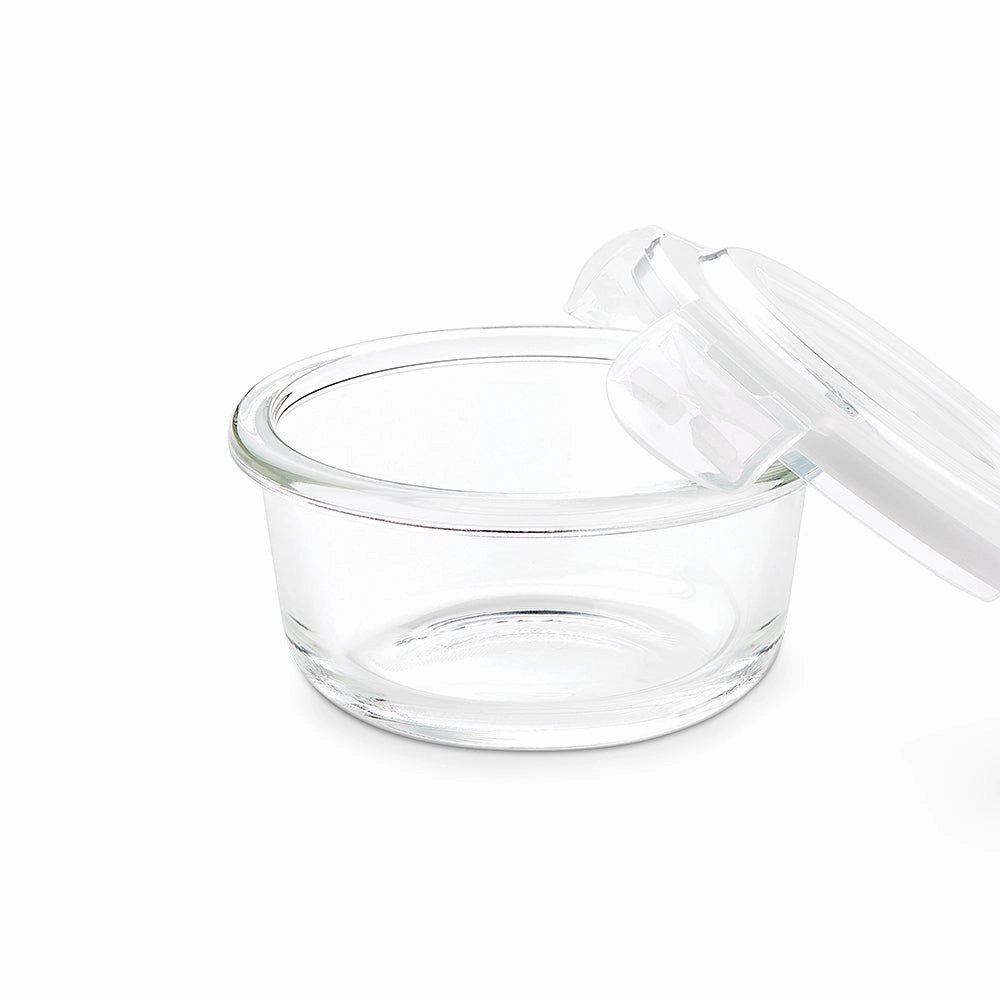 Borosil Klip n Store Round Set of 3 Glass Container, 240 ml x 3
